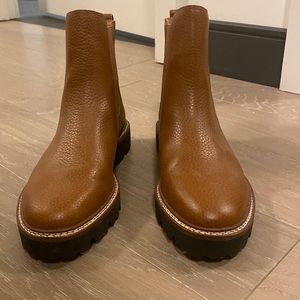 Madewell Cognac Leather Boots - BARELY WORN!